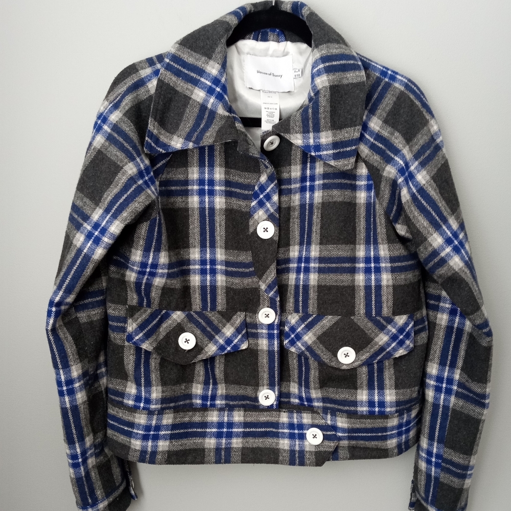 House of Sunny lined plaid jacket size 6
